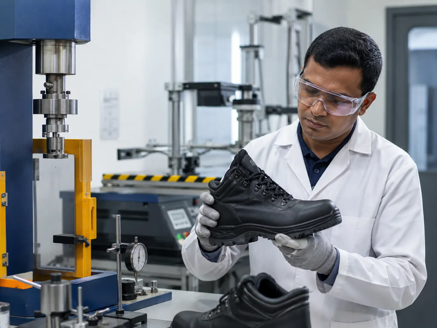 Safety shoe quality control and laboratory inspection